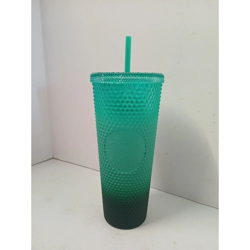 Starbucks 2022 Green Waxberry Ombre Gradient‎ Studded 24oz Venti Tumbler NEW
